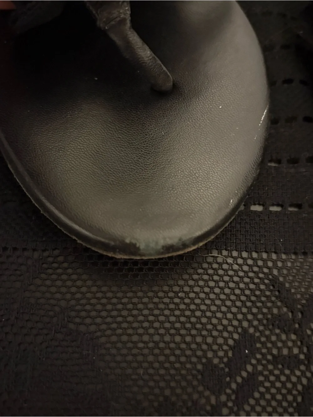 CHANEL black leather